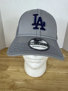 LA Dodgers New Era 39Thirty Gray Blue Stretch Fit Cap Hat Size M/L - Picture 1 of 7