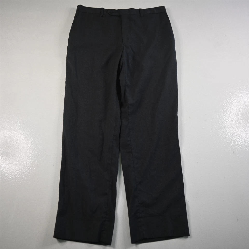 Pantalones rectos Peter Millar 30x30 gris franela elástica lana frente plano para hombre Foto 1 de 4