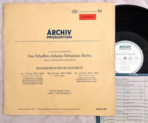 Archiv 198 243 Bach BRANDENBURGISCHE KONZERT 2/3/5 insert LP red stereo 1961 - Picture 1 of 9