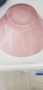 Vintage 10.5 Pink Glass Ceiling Shade  Mid-Century Fixture   PERFECT  MH 1025 - Picture 1 of 2