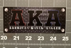 American Kayak Angler AKA Fishing diamond Plate Riveted Graphic Sticker - Picture 1 of 1
