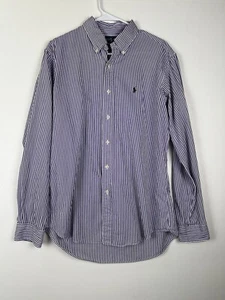 Ralph Lauren Custom Fit lila gestreiftes Button-Down-Hemd mit Tasche Langarm Large - Bild 1 von 7