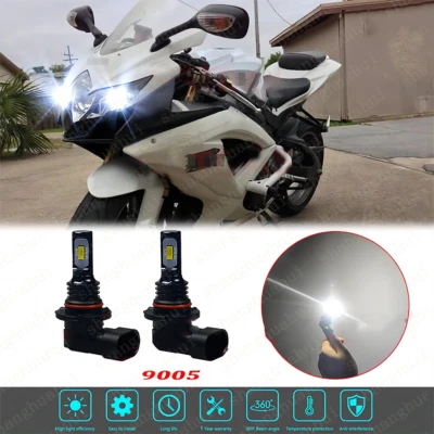 For 2008 2009 Suzuki GSXR600 GSXR750 2PC 9005 HB3 LED Headlight Bulbs Kit White - Image 1 of 4
