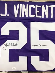 Justin Vincent Signed Auto Autograph Custom Jersey 03 BCS Champs LSU Tigers JSA - Picture 1 of 5