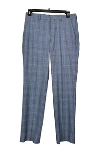 HUGO Suit Pants Mens Size 40x32 Blue Plaid Modern Fit Wool Blend TOM232 NWT $198 - Picture 1 of 7