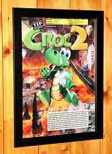 1999 Croc 2 Dreamcast PS1 Game Boy Color Vintage Promo Poster / Ad Art Framed