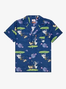 Oppo Suits Primary Blue Rick & Morty Relaxed Fit Button Up Shirt Mens L Poly - Picture 1 of 2