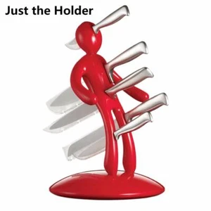 Kitchen-Knife Block Set Red Human Shaped Stabbed Man Knife-Holder Multifunction - Picture 1 of 12