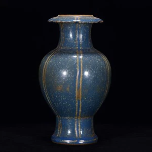 11.8" old antique song dynasty longquan kiln porcelain blue glaze lce crack vase - Picture 1 of 9