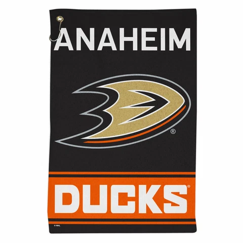 ANAHEIM DUCKS ALL PURPOSE GOLF TAILGATE TOWEL 16"X25" HOOK AND GROMMET Cover