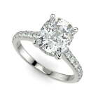 1.8 Ct Cushion Cut Lab Grown Diamond Engagement Ring VS1 D White Gold 14k