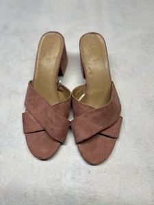 LOFT Outlet Size 9M Pink Greer Mule Crisscross Suede Sandals - Bild 1 von 6