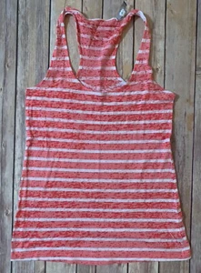 Junior's Delia's Red and White Stripe Racerback Tank Top Size Small - Picture 1 of 2