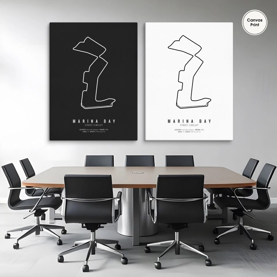 Marina Bay Street Circuit, F1 Circuit, F1 Circuit Wall Art, F1 Race Track, F1 - Image 1 of 1