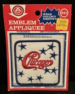 Vintage Chicago Band Patch Logo Blue Stars NOS - Picture 1 of 1