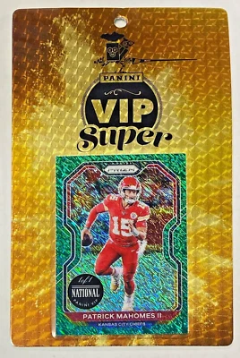 2021 Panini National Convention Patrick Mahomes Badge Prizm Green Shimmer 1/1 - Image 1 of 3