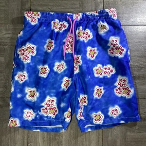Odd Future Boardshorts Blumen blau/lila elastische Taille Badehose klein S - Bild 1 von 7
