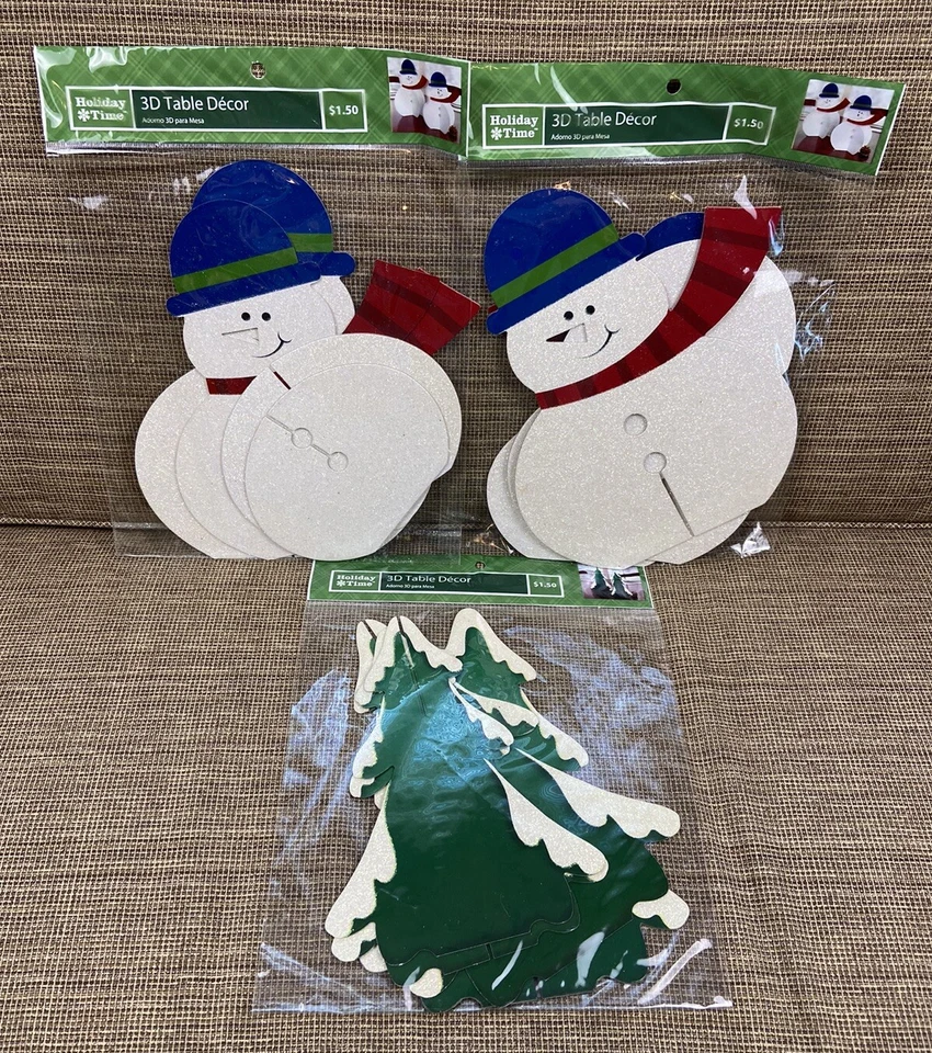 Holiday Time 3D Table Decor Centerpieces Tree Tabletop Christmas