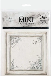 14.8cm x 14.8cm Rice Paper 6pcs Set for Scrapbooking - Floral Shabby Chic Frames - Picture 1 of 8
