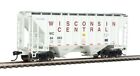 WALTHERS MAINLINE HO 37' 2980 2-Bay Covered Hopper Wisconsin Central WC Set of 4