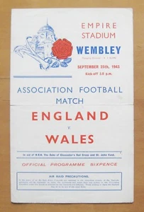 ENGLAND v WALES 1943 (25/9/43) *VG Condition Football Programme* - Picture 1 of 3