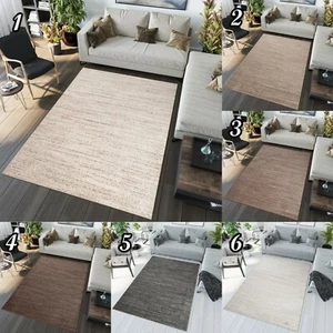 Kurzflor Teppich Modern Design Teppiche Beige Creme Meliert Verwischt Wohnzimmer - Bild 1 von 43