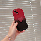 3D Love Heart Simple Gradient Wavy Border Phone Case For iPhone 14 Pro Max 12 13
