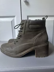 BULLBOXER B-52 London Botín al Tobillo Mujer Talla 10 Marrón Oliva Bota Zapato Con Cordones - Imagen 1 de 10
