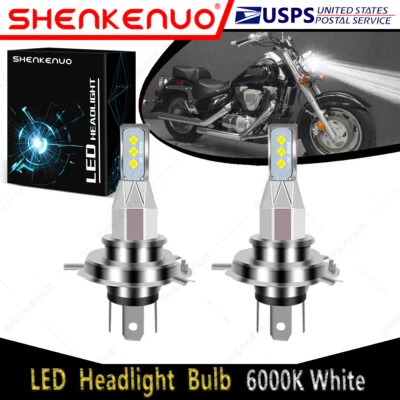 Faróis de LED 9003 para Suzuki Intruder VS700 VS750GLP VS800GL VS1400GLP VL1500 - Imagem 1 de 4