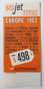 Brochure di viaggio Lufthansa German Airlines Budjet Tours Europa 1962 - Foto 1 di 8