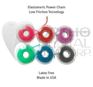 ELASTOMERIC POWER CHAIN (15 Ft. Spool) Latex Free Made in USA OrthodentalusaCorp - Picture 1 of 6