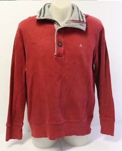 Mens Colorado Maroon 1/4 Zip Button Cotton Pullover Jumper - Size Small - Picture 1 of 8