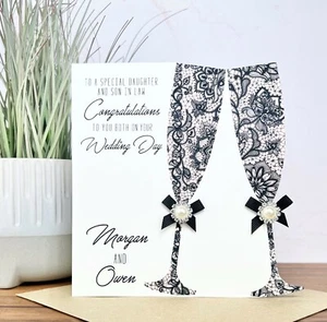 Personalised Handmade Congratulations On Your Wedding Day Card Son Daughter - Picture 1 of 2