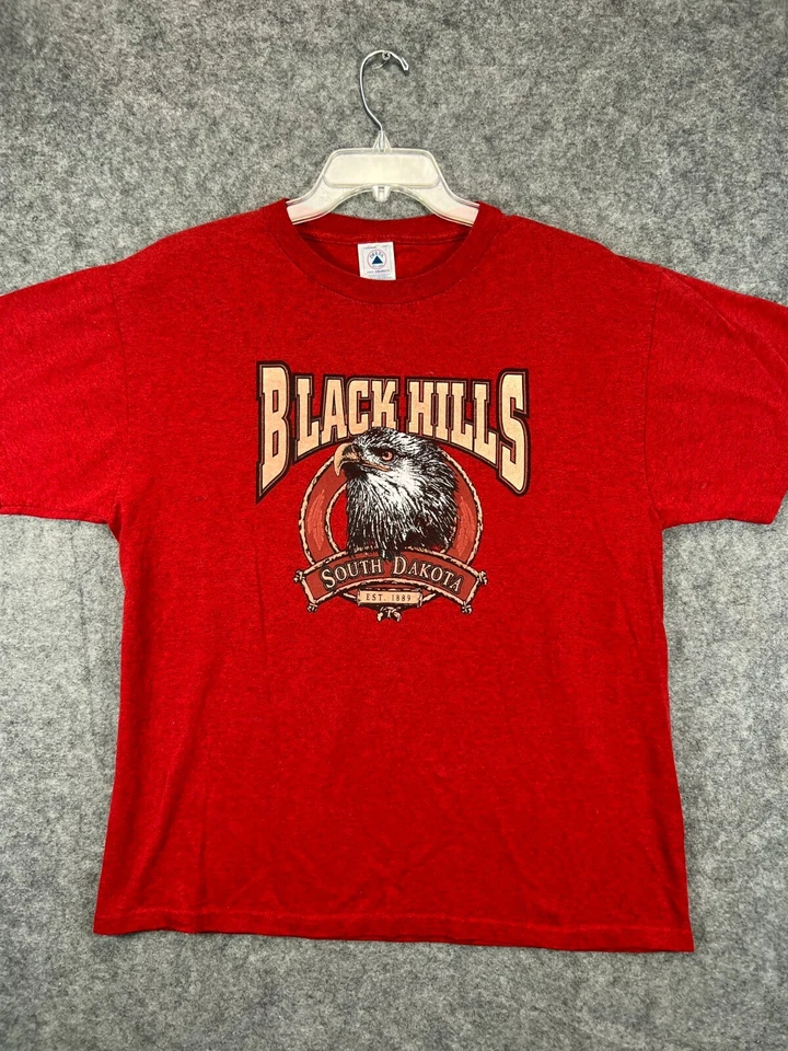 Black Hills South Dakota 1889 T Shirt Adult Mens L Large Red Crew Tee Graphic - Image 1 of 4