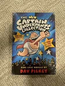 The New Captain Underpants Collection (Books 1-5) Dav Pilkey New in Shrink Wrap - Picture 1 of 4