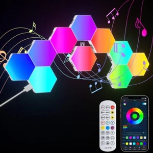 10PCS LED Smart Sechseck Gaming Wandleuchte, Hexagon RGB Musik Sync Wand Licht - Bild 1 von 13
