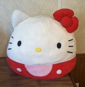 Hello Kitty Squishmallows Sanrio Plüsch X-Large Jumbo 24 Zoll Kissen rote Schleife rosa - Bild 1 von 6