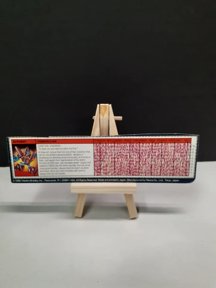 Powerglide Action Figure Tech Specs 1985 Vintage Hasbro G1 Transformers Original - Image 1 of 1