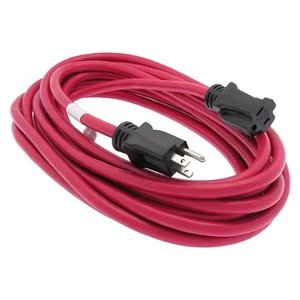 20 Feet. Heavy Duty 12/3 SJTW Red Extension Cord Indoor / Outdoor - Yellow & Red - Picture 1 of 2