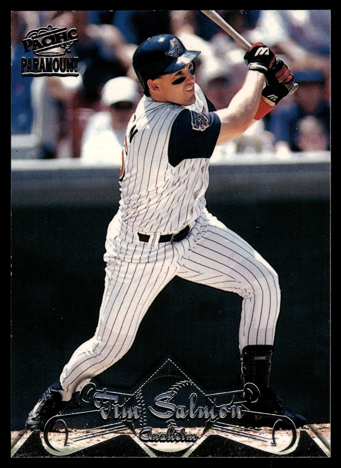 1998 Pacific Paramount Tim Salmon #9 Anaheim Angels Silver Baseball Card - Image 1 of 2