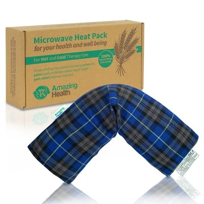 Amazing Health Unscented Microwave Wheat Bag 42cm Pain Relief Heat Pack Blue - Image 1 of 3