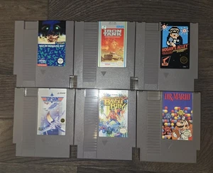 Nintendo NES Games Lot Of 6 Raid On Bungeling Bay Dr Mario Top Gun Iron Tank - Picture 1 of 2