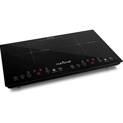 Nutrichef Double Induction Cooktop Portable 120V Ceramic Dual Burner Safety Lock - image 1 of 4