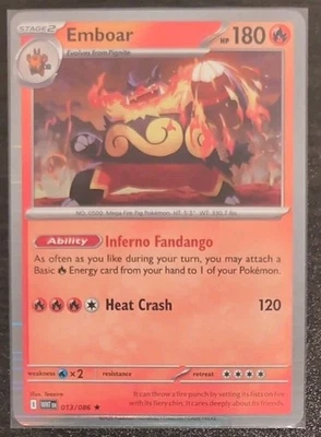 Emboar 13/086 Holo Rare White Flare Pokémon TCG Card - Image 1 of 3