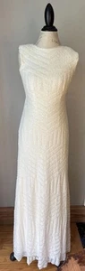 Vera Wang Sequin Keyhole Back A-line Formal Gown Ivory Size 2 See Note - Picture 1 of 19