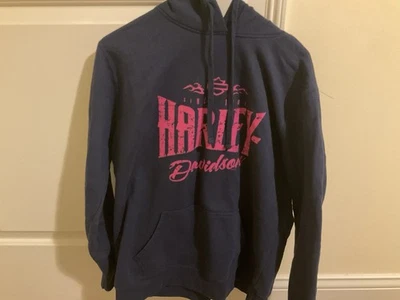 Mujer Harley-Davidson Old San Juan Puerto Rico Azul Marino Sudadera con Capucha Rosa Logo XL Foto 1 de 4