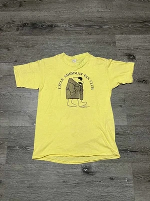 Camisa Amarilla Tío Sherman Fan Club Años 70 Puntada Única Talla Grande Foto 1 de 4