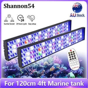 2PCS PopBloom Led Aquarium Light Full Spectrum for 120cm Marine Reef Coral Tank - Picture 1 of 13