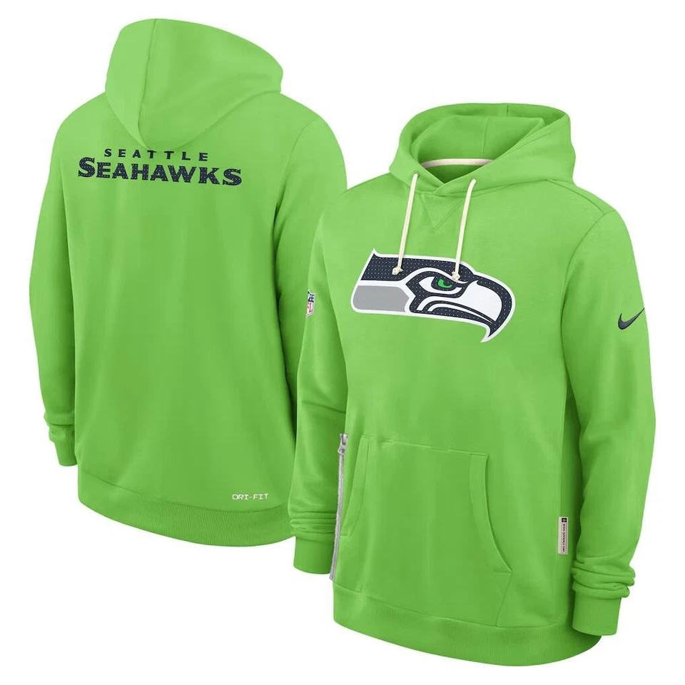 Seattle Seahawks Men's Adult Sports Long-Sleeve Pullover Hoodie Green