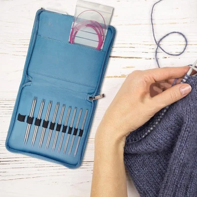 Circular Knitting Needle Set with Bag, 9 Pairs, for Adults, Experienced Scarves - Image 1 of 4